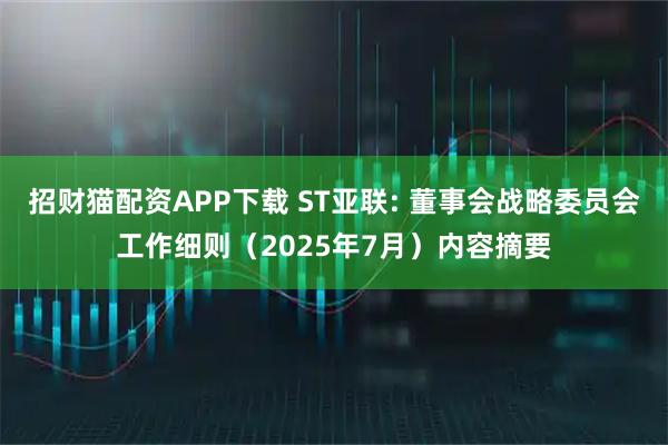 招财猫配资APP下载 ST亚联: 董事会战略委员会工作细则（2025年7月）内容摘要