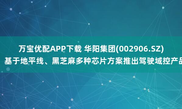万宝优配APP下载 华阳集团(002906.SZ)：基于地平线、黑芝麻多种芯片方案推出驾驶域控产品